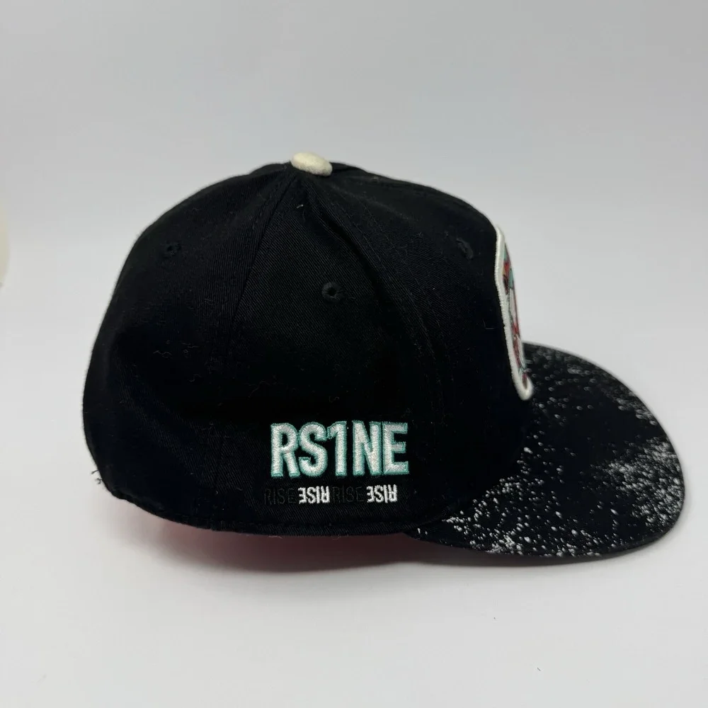 IcooPNY Icoop New York Snapback Hat‎ Black Aztec Oni Mask Paint Splatter